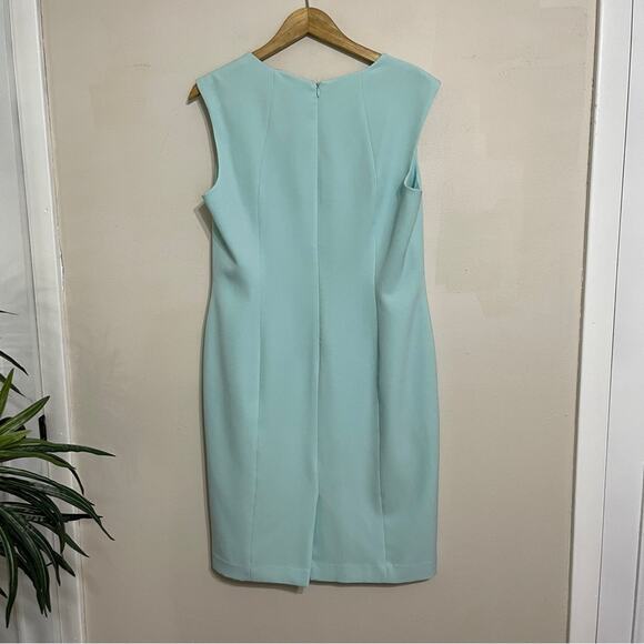 KASPER CAREER FORMAL SHEATH DRESS AUQA GREEN SIZE 12 - Picture 4 of 7